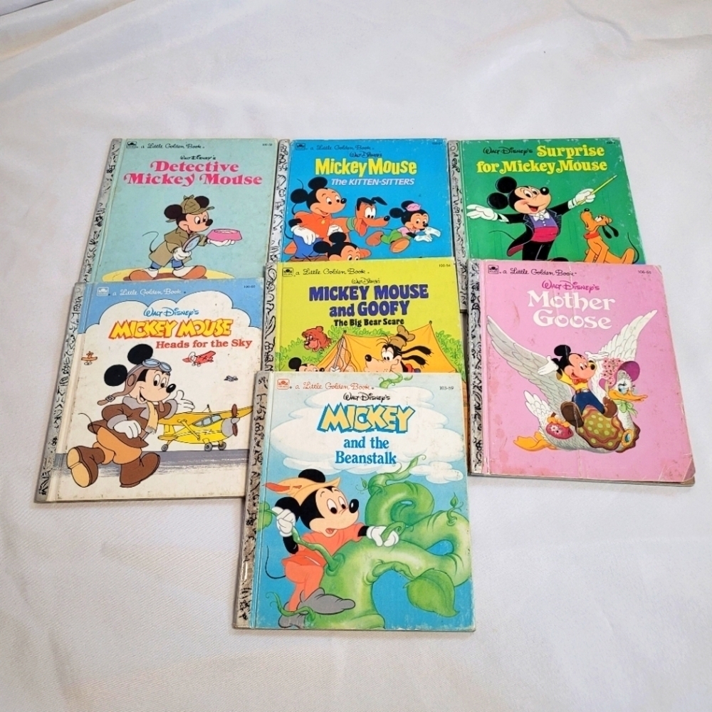Lot of 7 Little Golden Books Disney Mickey Mouse